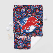 Durant Lions Golf - Paisley Blue Floral Golfhanddoek (Insitu)