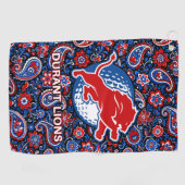 Durant Lions Golf - Paisley Blue Floral Golfhanddoek (Horizontaal)