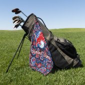 Durant Lions Golf - Paisley Blue Floral Golfhanddoek (Groen)