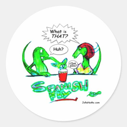 Durante Spaanse Vlieg Ronde Sticker (Voorkant)