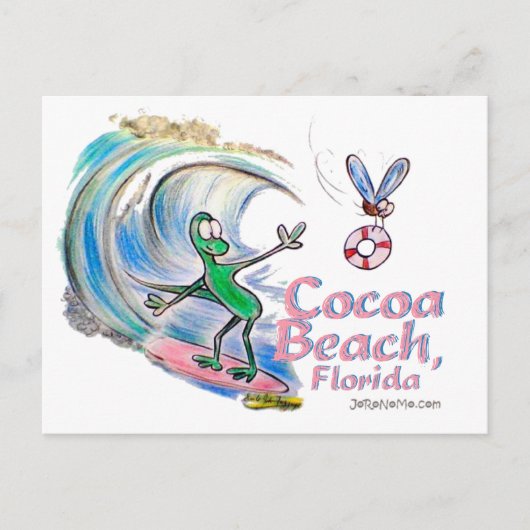 Durante Surfing Cocoa Beach, Florida Briefkaart (Voorkant)