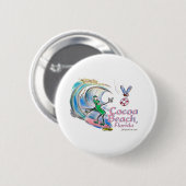 Durante Surfing Cocoa Beach, Florida Ronde Button 5,7 Cm (Voorkant /achterkant)