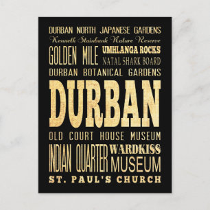 Durban City South Africa Typografiekunst Briefkaart