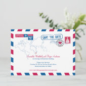 Durban South Africa Airmail Wedding Save the Date (Staand voorkant)