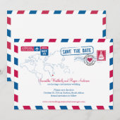 Durban South Africa Airmail Wedding Save the Date (Voorkant / Achterkant)