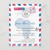 Durban South Africa Airmail Wedding Save the Date Aankondigingskaart (Voorkant)