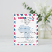 Durban South Africa Airmail Wedding Save the Date Aankondigingskaart (Staand voorkant)