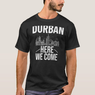 Durban South Africa City Trip Skyline Map Travel T-shirt