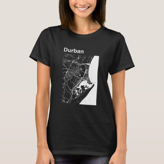 Durban South Africa Classic City Map Graphic T-shirt (Voorkant)