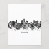 Durban South Africa Skyline BW Flyer (Achterkant)