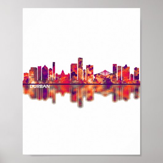 Durban South Africa Skyline Poster (Voorkant)