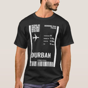 Durban Zuid-Afrika Boarding Pass Vliegticket T T-shirt