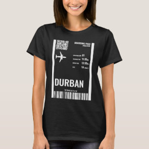 Durban Zuid-Afrika Boarding Pass Vliegticket T T-shirt
