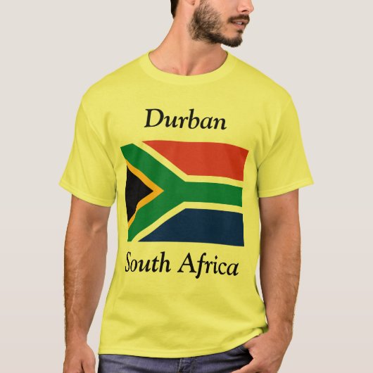 Durban, Zuid-Afrika met Zuid-Afrikaanse vlag T-shirt (Voorkant)