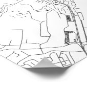 Durban, Zuid-Afrika (zwart op wit) Poster (Hoek)