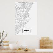 Durban, Zuid-Afrika (zwart op wit) Poster (Keuken)