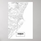 Durban, Zuid-Afrika (zwart op wit) Poster (Voorkant)