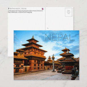 Durbar Square, Kathmandu, Nepal Reisansichtkaart Briefkaart