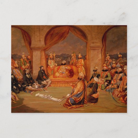 Durbar te Udaipur, Rajasthan, 1855 Briefkaart (Voorkant)