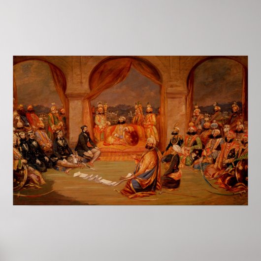 Durbar te Udaipur, Rajasthan, 1855 Poster (Voorkant)