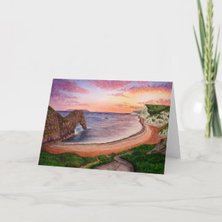 Durdle Door Sunset Wenskaart Kaart