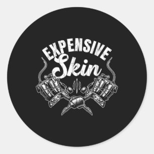 Dure Skin Funny Tattoo Artiest Tattoos Graphic Ronde Sticker