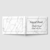 Dure witte marmeren print bruiloft gastenboek (Volledig)