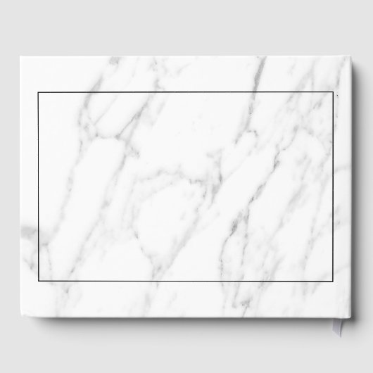 Dure witte marmeren print bruiloft gastenboek (Achterkant)