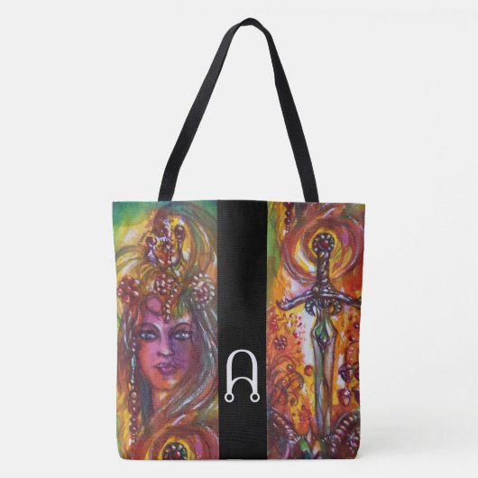 DURENDAL, EPIC SWORD EN ANGEL Fantasy Monogram Tote Bag (Voorkant)