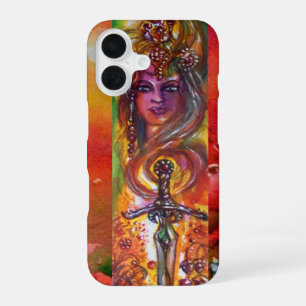 DURENDAL, EPISCH ZWAARD EN ENGEL Rood Geel iPhone 16 Hoesje