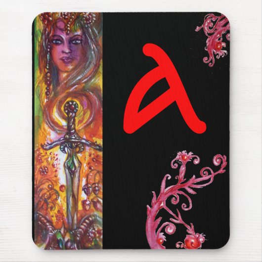 DURENDAL , ROMANTISCH SWORD EN ANGEL MONOGRAM MUISMAT (Voorkant)