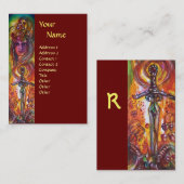 DURENDAL , ROMANTISCH SWORD EN ANGEL MONOGRAM VISITEKAARTJE (Voorkant / Achterkant)