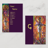 DURENDAL , ROMANTISCH SWORD EN ANGEL MONOGRAM VISITEKAARTJE (Voorkant / Achterkant)