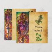 DURENDAL, St Patrick's Day Party, bruin perkament Kaart (Voorkant / Achterkant)