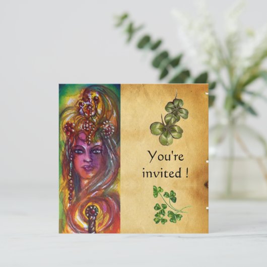 DURENDAL, St Patrick's Day Party, bruin perkament Kaart (Staand voorkant)