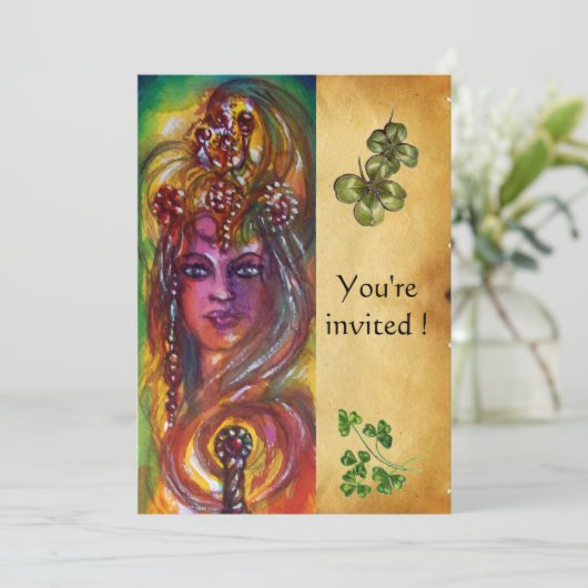 DURENDAL, St Patrick's Day Party, bruin perkament Kaart (Staand voorkant)