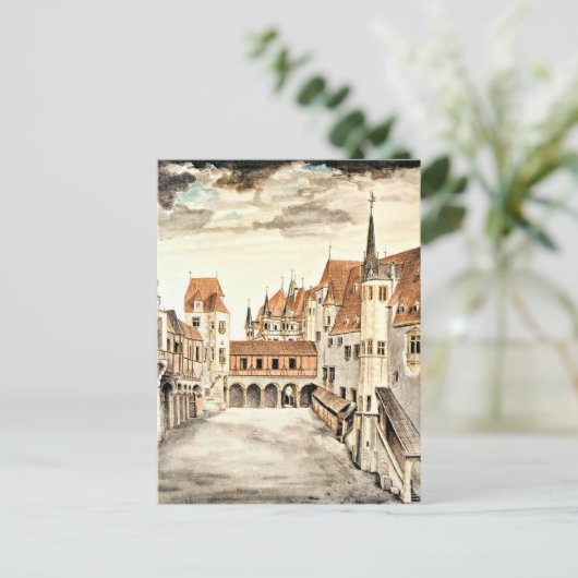 Durer, Binnenplaats van het voormalige kasteel Inn Briefkaart (Staand voorkant)