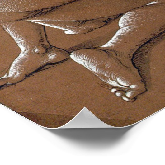 Dürer - De groet van het nieuwe jaar met drie heks Poster (Hoek)