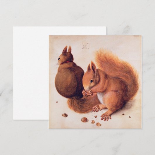 Durer - Eekhoorns 1512 Feestdagenkaart (Voorkant / Achterkant)