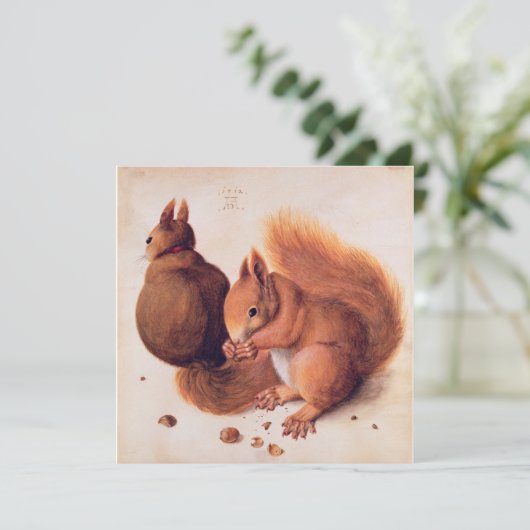 Durer - Eekhoorns 1512 Feestdagenkaart (Staand voorkant)