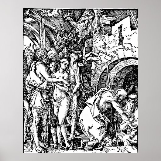 Durer Etching Descent in Hell Poster (Voorkant)