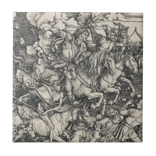 Durer Four Horsperma van de Apocalypse Tegeltje (Voorkant)
