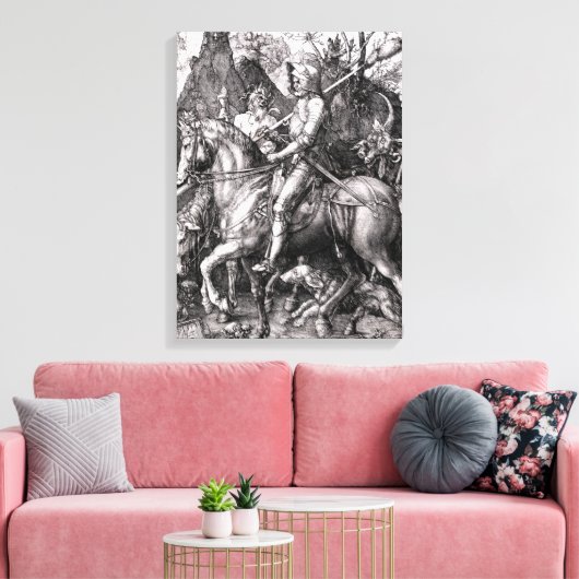 Durer Knight Death and the Devil Canvas Afdruk (Insitu (Woonkamer))