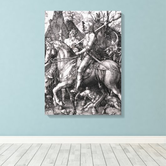 Durer Knight Death and the Devil Canvas Afdruk (Insitu (Houten vloer))