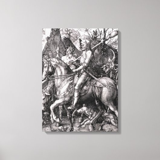 Durer Knight Death and the Devil Canvas Afdruk (Voorkant)