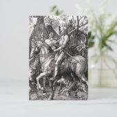 Durer Knight Death and the Devil Invitations Kaart (Staand voorkant)