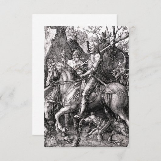 Durer Knight Death and the Devil Invitations Kaart (Voorkant / Achterkant)