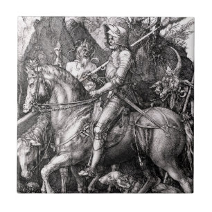 Durer Knight Death and the Devil Tile Tegeltje
