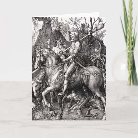 Durer Knight Death en het Duivelse Wenskaart Kaart (Voorkant)