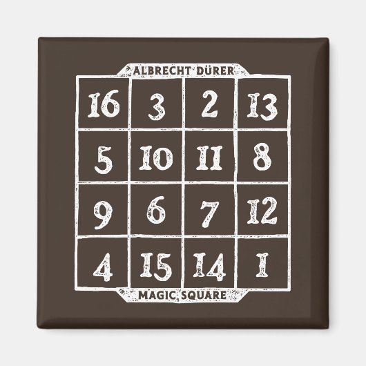 Durer Magic Square Wiskunde Nerd Magneet (Voorkant)